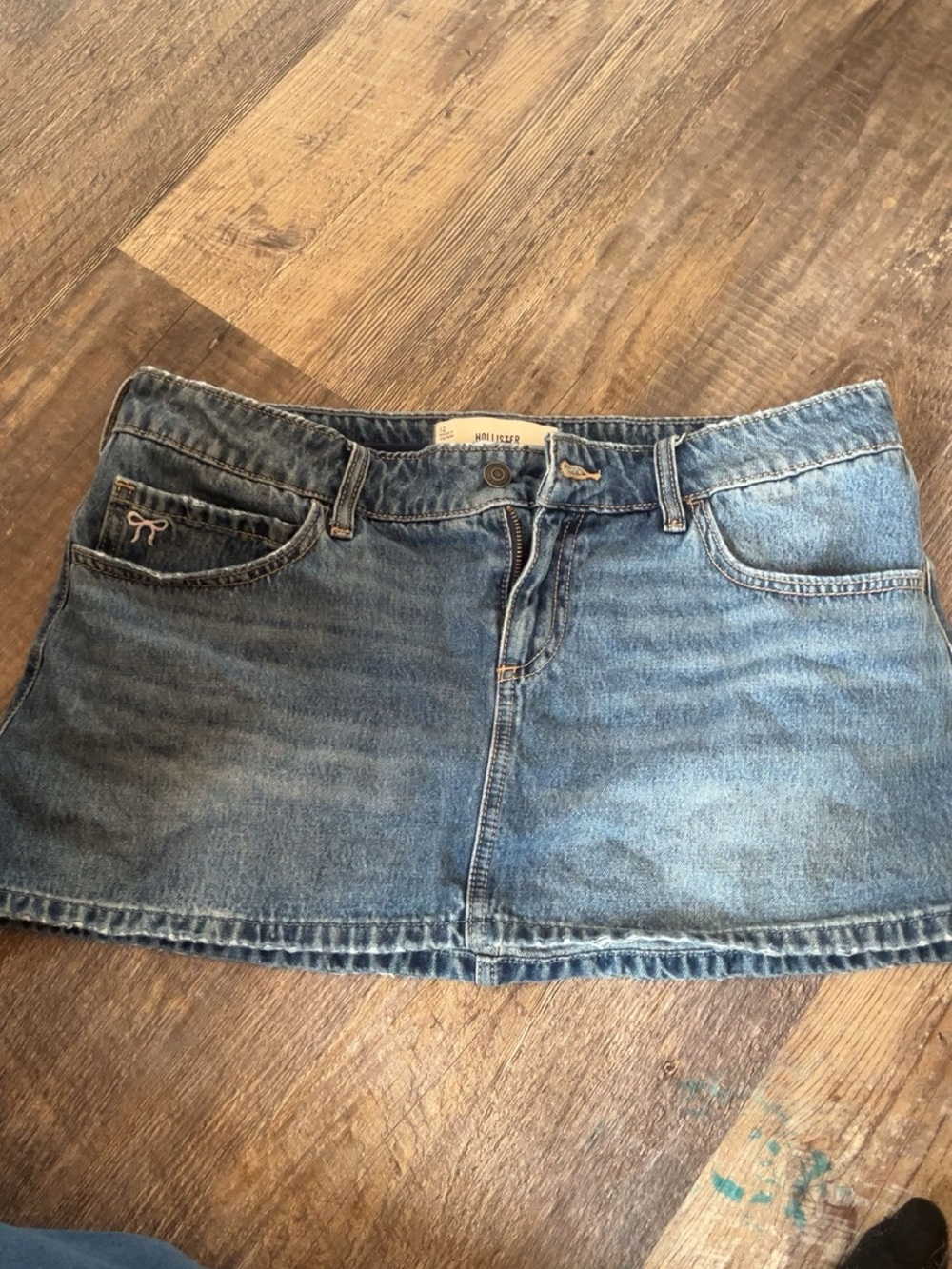 Hollister Light Blue Washed Denim Mini Skirt